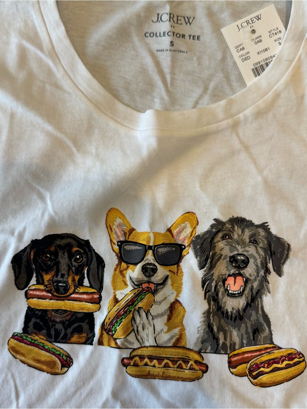 NWT J. Crew White Dog barbecue graphic tee - Picture 3 of 3